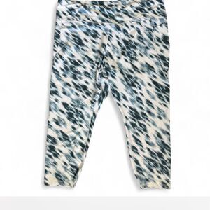 Old Navy Plus High Rise White and Indigo Activewear Leggings